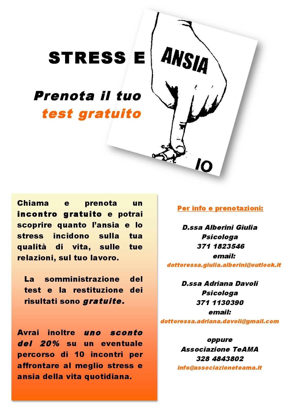 Stress e ansia Associazione TeAMA